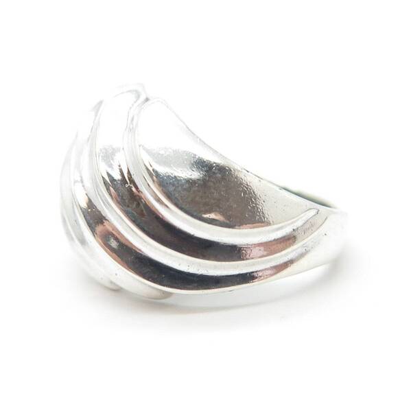 925 Sterling Silver Vintage Ribbed Ring Size 5.5 - Picture 6 of 8